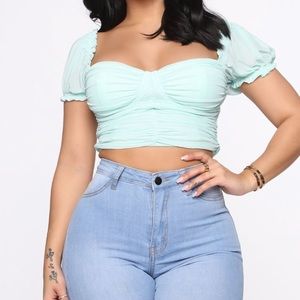 Puff Sleeve Crop Top